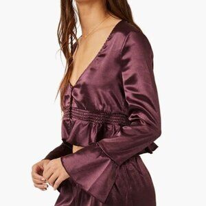 NWT Free People Intimately Free Chasing Love Satin Crop Top Size Medium